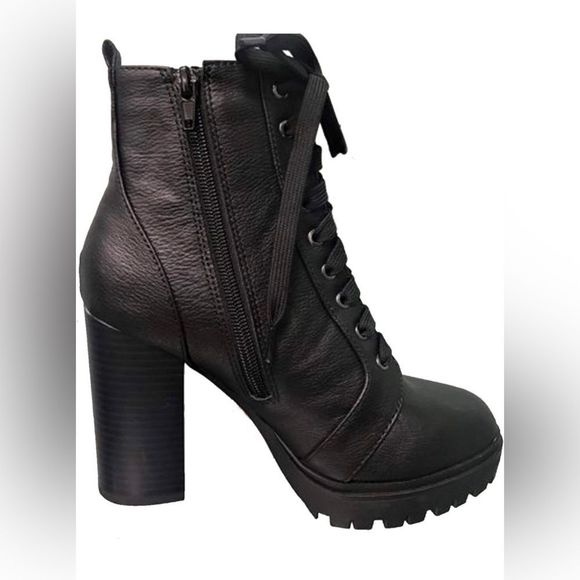 Soda Womens Balboa Moto Boots Lug Sole - Picture 2 of 3